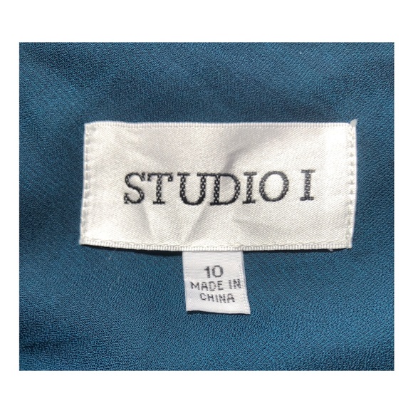 Studio One 2 Piece Dress Teal 10 - Picture 5 of 6